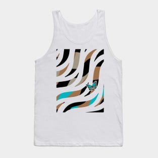 Abstract Black and White Simple Pattern geometry Tank Top